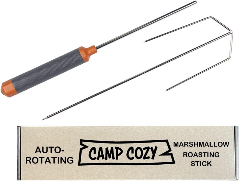 Camp Cozy عصا شوي المارشميلو الآمنة - دوارة تلقائيًا ومقاومة للحرارة | مشواة بدون استخدام اليدين لتحضير سموذي المخيم والنقانق المثالية | تعمل بالبطارية من Outdoor - Image 5